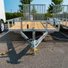 flatbed trailer and cargo trailer