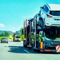 auto haulers on the highway
