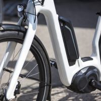 closeup of modern e-bike