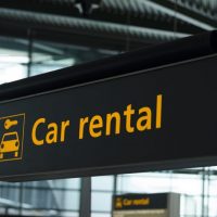 car rental sign