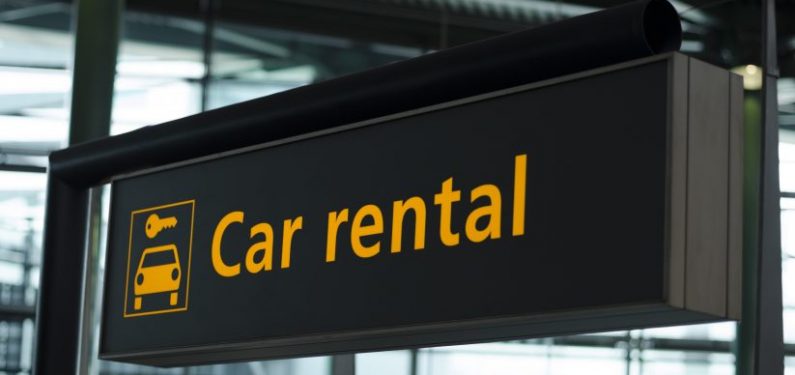 car rental sign