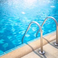 grab bars on a swimming pool